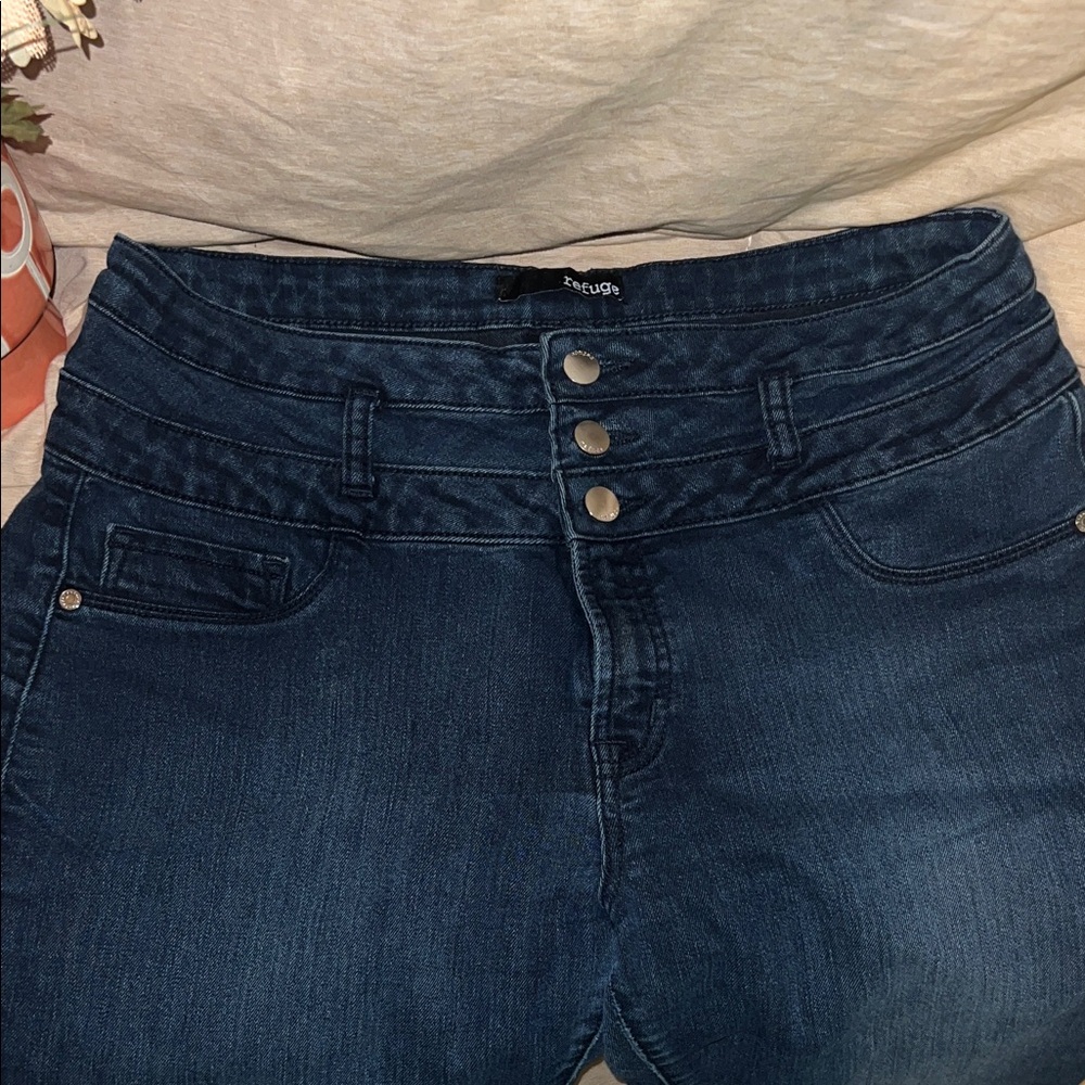 Refuge High Rise Dark Blue Jeans